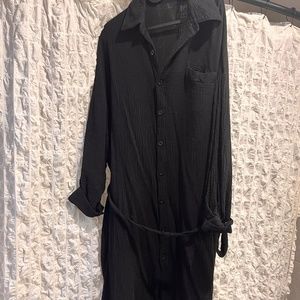 Redsky long gauze house dress in black